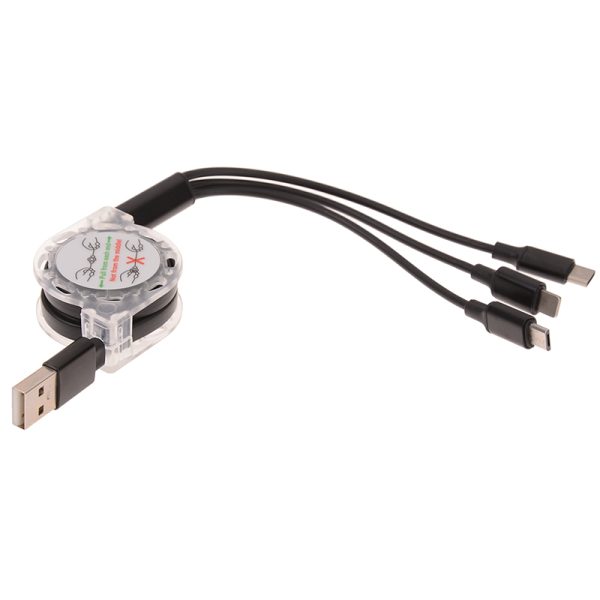 کابل فست شارژ USB جمع شو 3in1