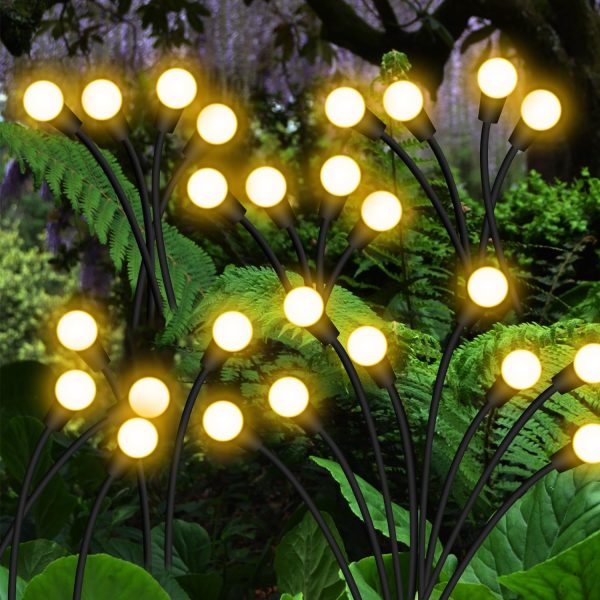 چراغ خورشیدی باغچه مدل گل شب تاب - Image 8